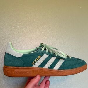 adidas teal suede Spezial sneaker with gum sole